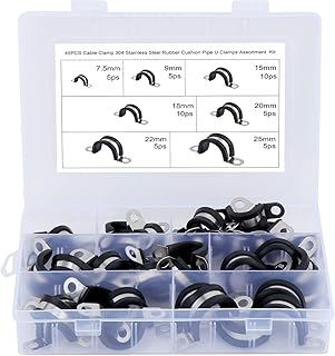HSEAMALL45 clip a P foderate in gomma, in acciaio inox 304, clip per tubi in metallo, morsetti a U