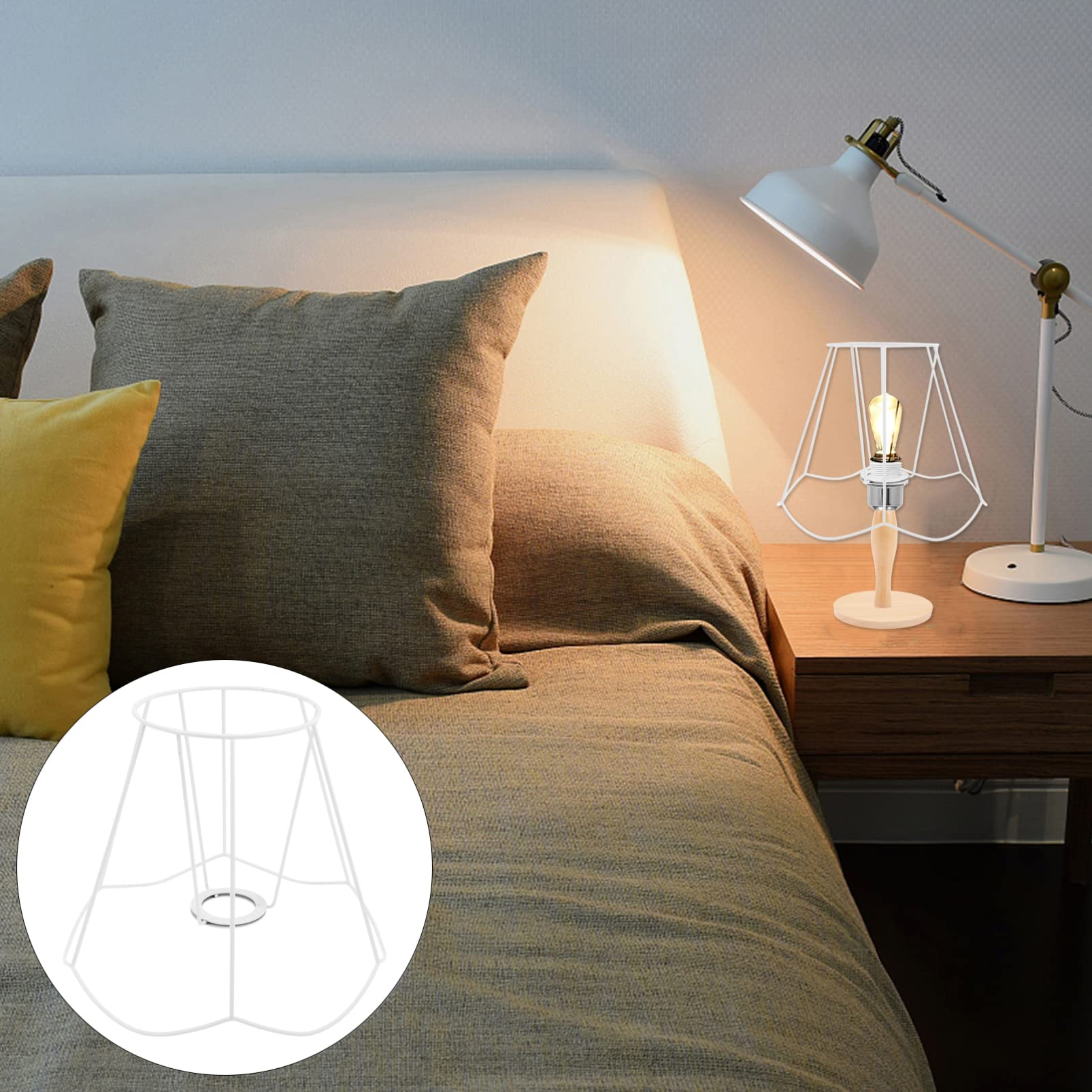 Uonlytech Struttura Paralume in Ferro per Lampada da Tavolo E27, Facile da Installare, Resistente e Adatta a Lampade Fai da Te Design Semplice e Funzionale
