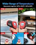 Wintact Laser Infrared Thermometer Gun -58℉ to 1094℉(-50℃ to 590℃) Non-Contact Digital Surface Temperature Gun with Max-Min Measure for Cooking Food, Pizza Oven, Grill, Griddle, HVAC NOT for Humans