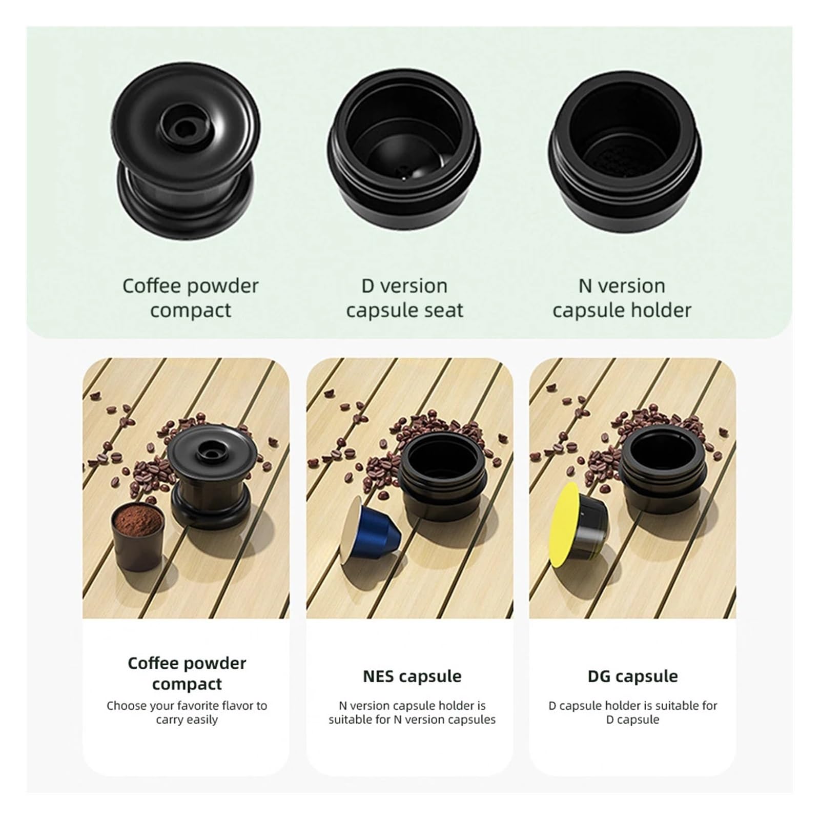 EDEDE Macchina da caffè Espresso Portatile, Mini Macchina for Il caffè, Macchina for Il caffè Espresso elettrica Portatile Senza Fili, Calda e Fredda, Ricaricabile per Viaggi, Campeggio