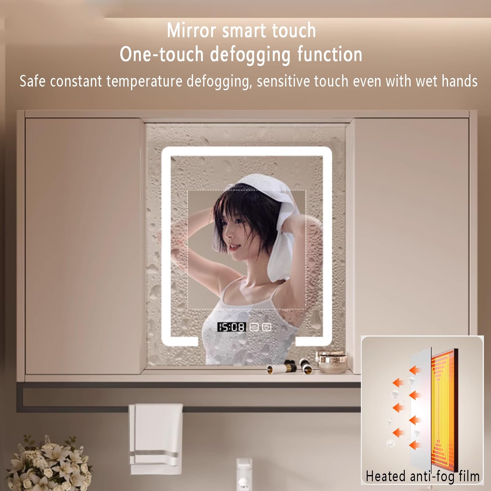 Intelligenter Badezimmer Spiegelschrank Mit LED - Antibeschlagt