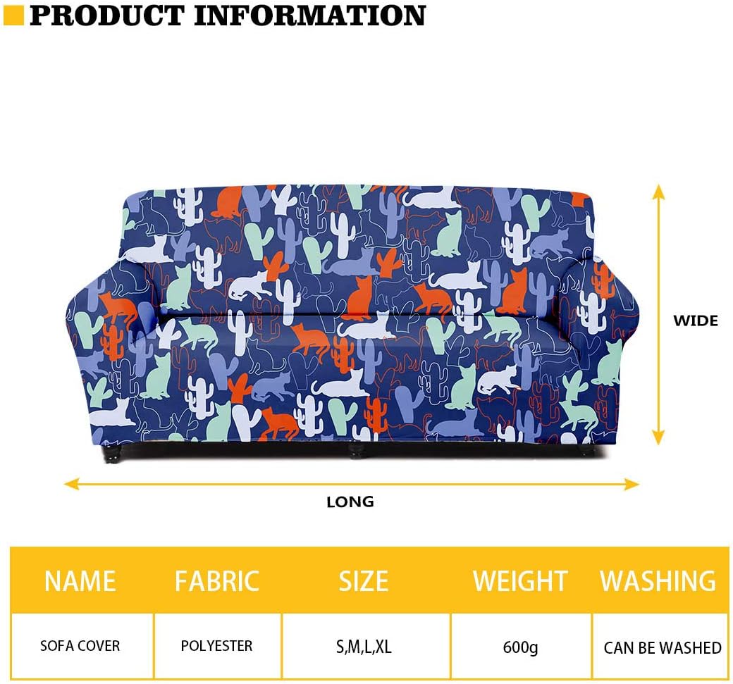 doginthehole Animal Wolf Print Sofa Cover Soft Couch Covers for 3 Cushion Couch Washable Furniture Covers Protector for Living Room Bedroom,Space Galaxy Printed Sofa Slipcovers