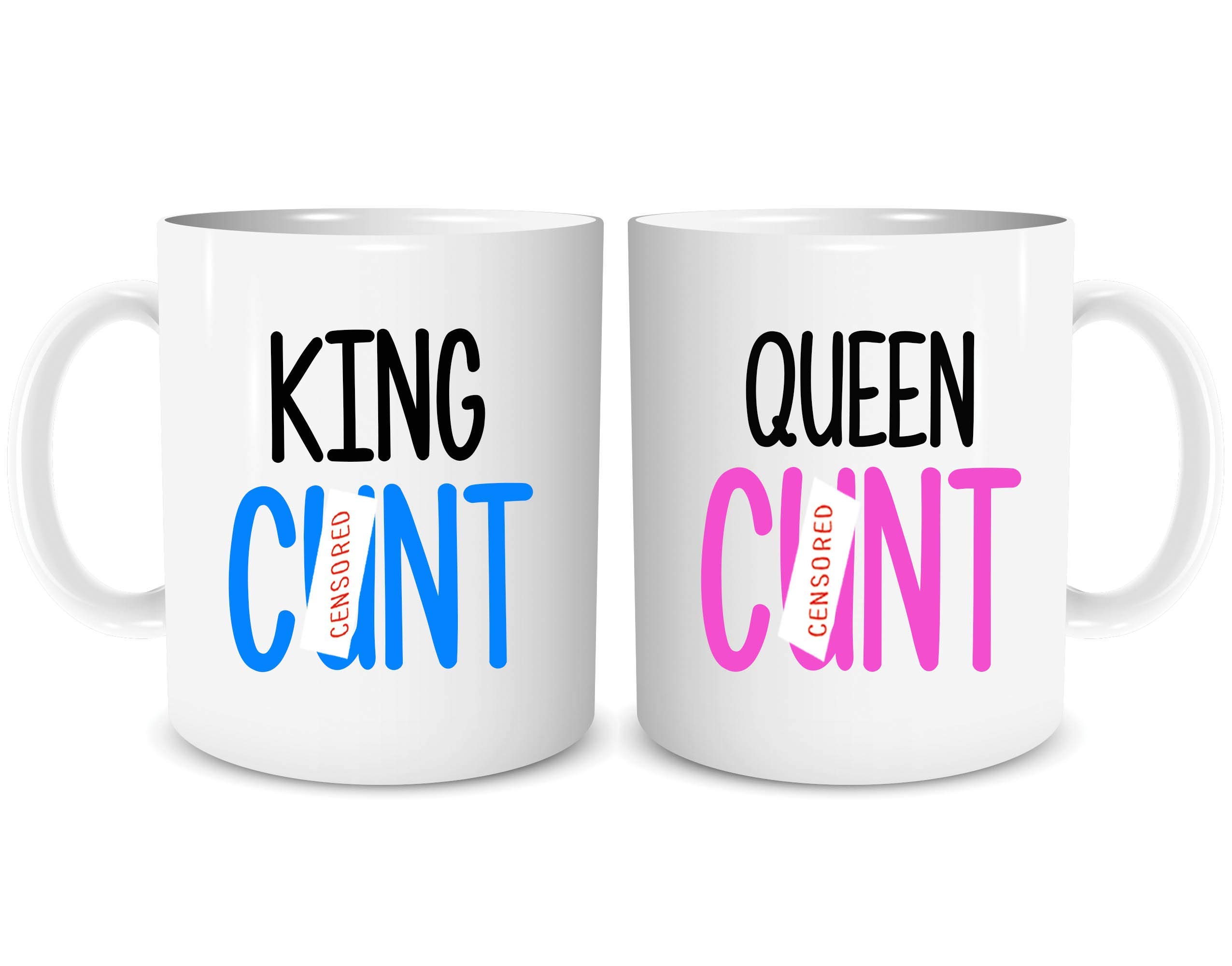Peachy Antics White Funny Mug Set His And Hers King Cunt Queen Cunt Housewarming Gifts New Home Owners Novelty Wedding Present Bride Groom Banter Wsdmug1521