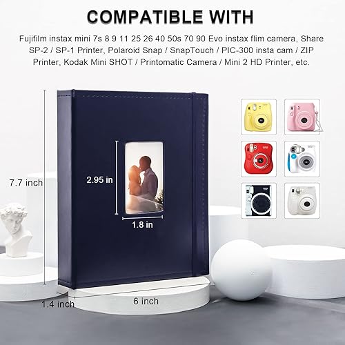 Vista 25 de Vienrose Álbum de fotos Instax Mini 208 fotos Polaroid 2 x 3 Álbum de fotos Polaroid, para cámara instantánea Fujifilm Instax Mini 7s 8 9 11 12 25