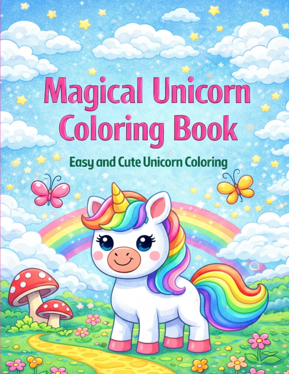 Magical Unicorn Coloring Book: Easy and Cute Unicorn Coloring