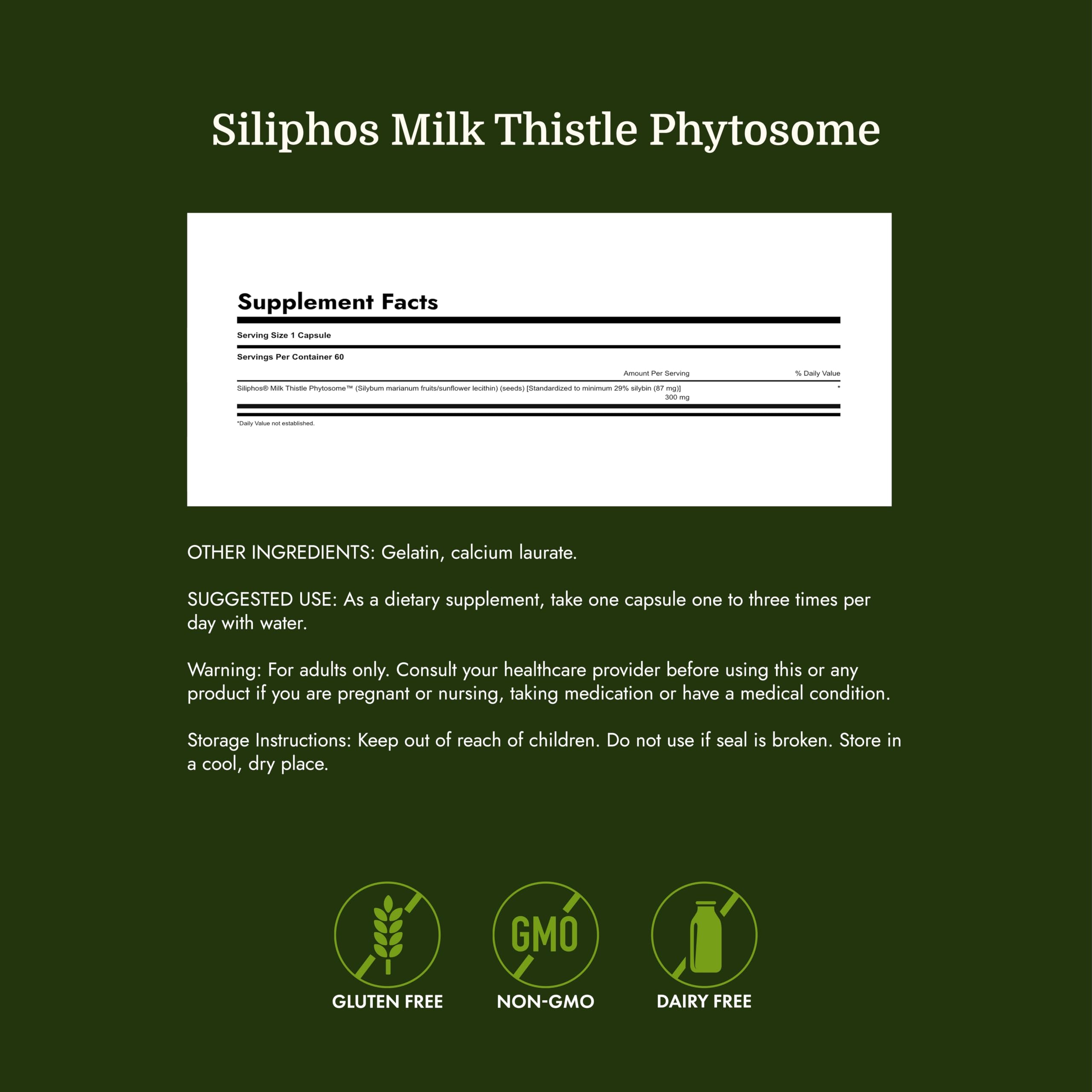 Swanson Siliphos Milk Thistle Phytosome 300 Milligrams, 60 Capsules — Amazon image 4
