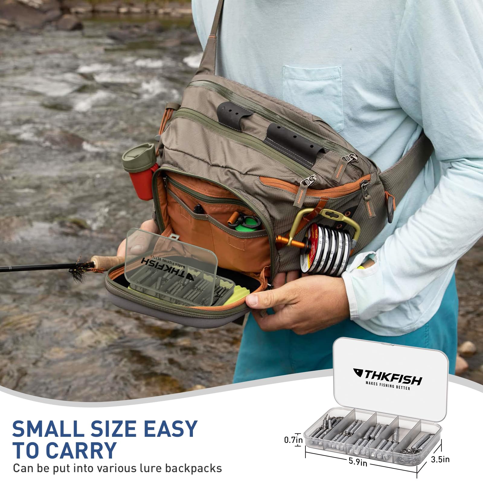 Thkfish Set di 60 piombini da pesca, kit di piombini da pesca drop shot, ami stravaganti per pesca in acqua dolce e salata