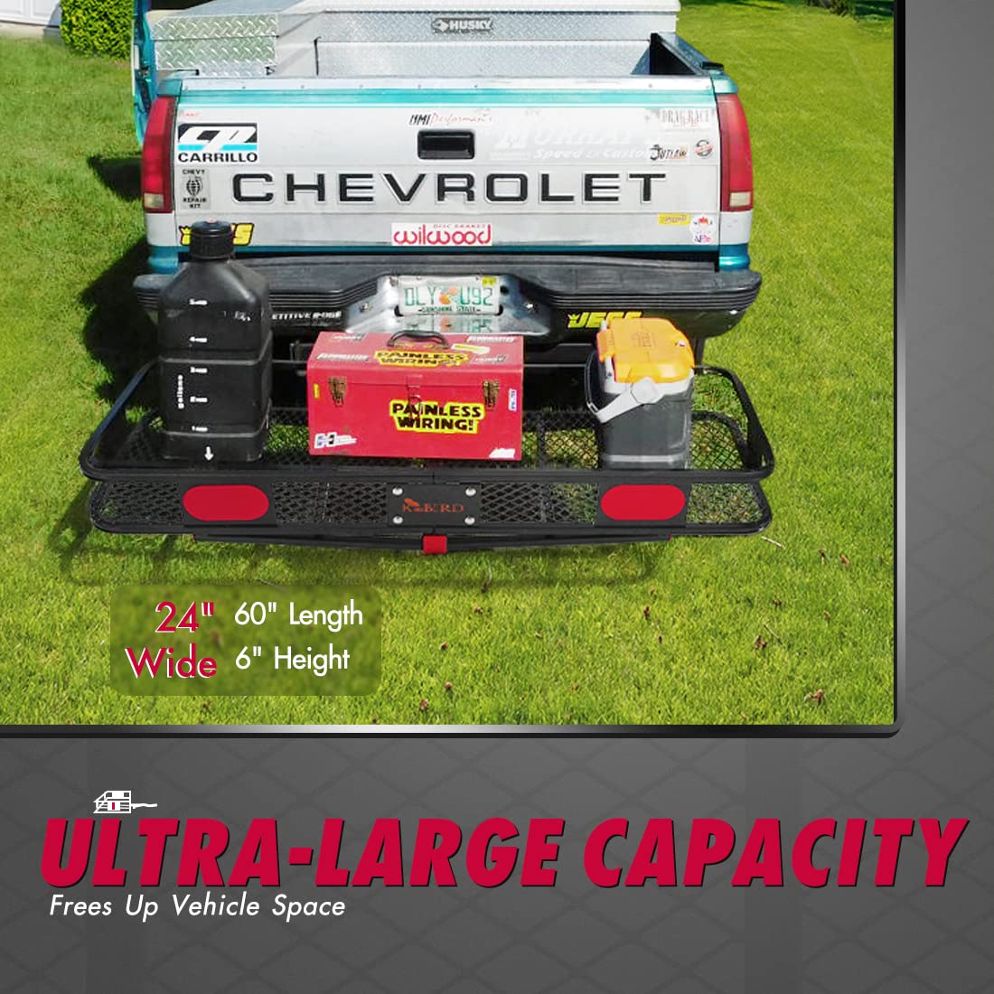 Buy KING BIRD Upgraded 60" x 24" x 6" Hitch Mount Folding Cargo Carrier