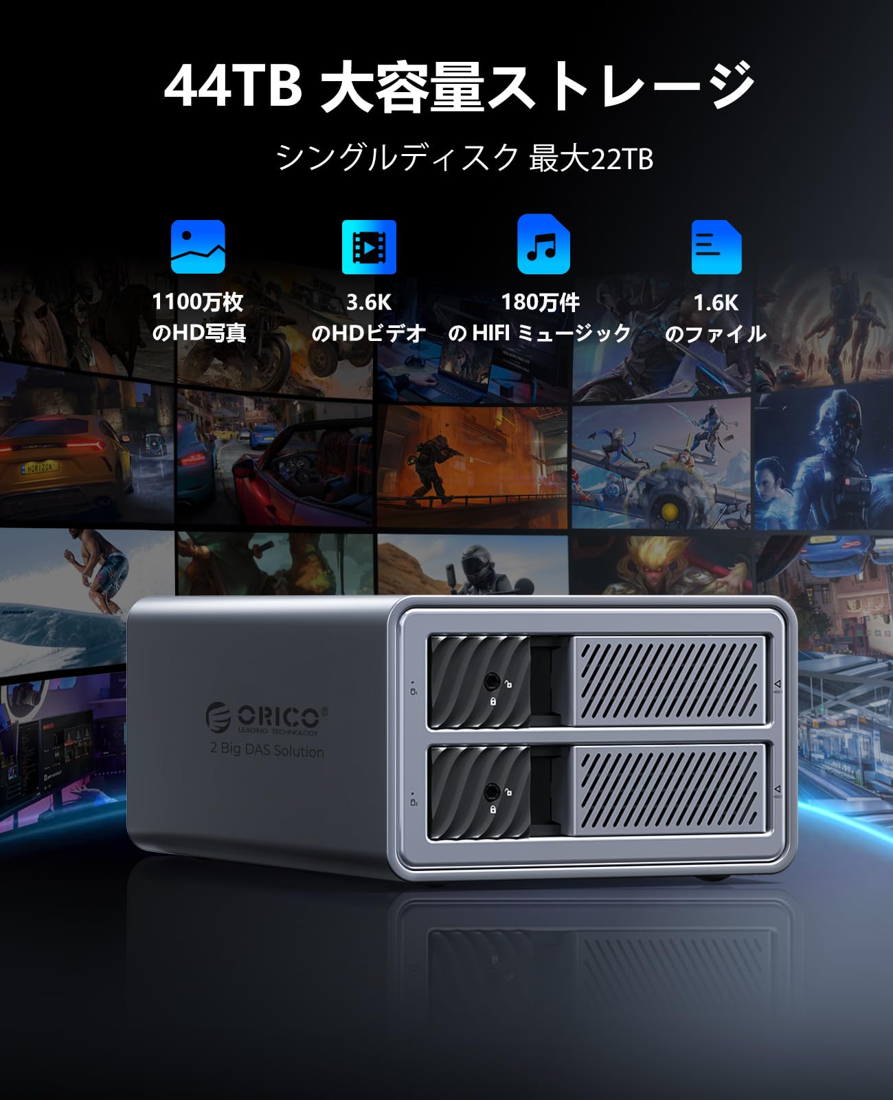 ORICO HDD ケース 2台 22TB*2 USB 3.0接続 3.5インチHDD用 ハードディスクケース hdd ケース 3.5インチ プッシュプル取り付 安全ロック設計 冷却ファン搭載 9828