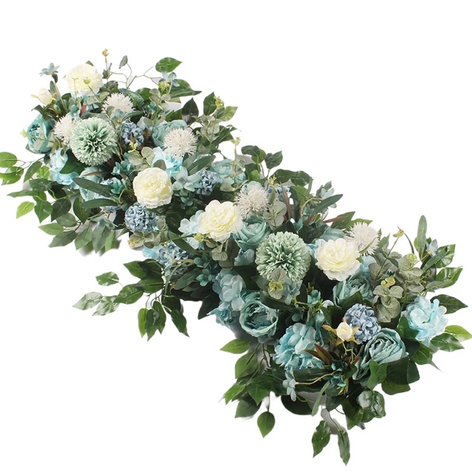 EKalgretrA Flower Arch 50/100cm Artificial Flowers Wall Wedding Decoration Rose Flower Peonies Row Decor Arch Backdrop(B,100CM)