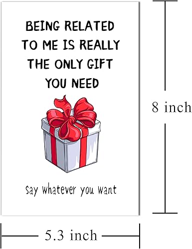 Miniatura 5 de Tarjetas divertidas de cumpleaños para hermano, tarjetas de broma para hermana, prima feliz, estar relacionado con mí es realmente el único regalo