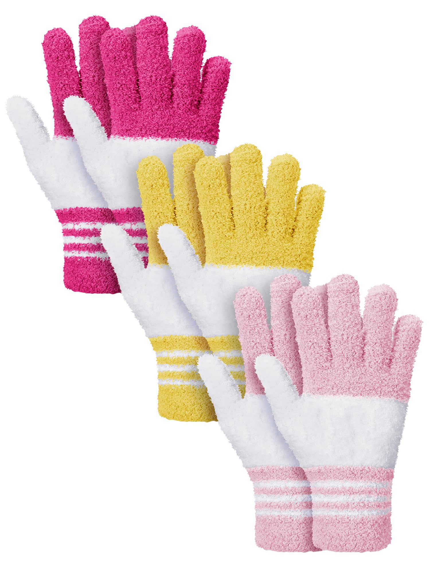 Patelai 3 Pairs Microfiber Dusting Gloves for Plants Leaf, Medium