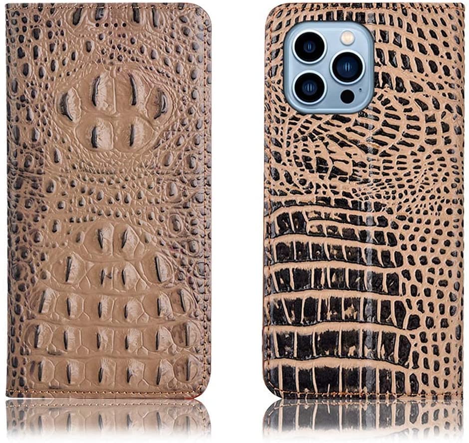 Étui rabat iPhone 13 Pro marron protection intégrale 6,1 pouces