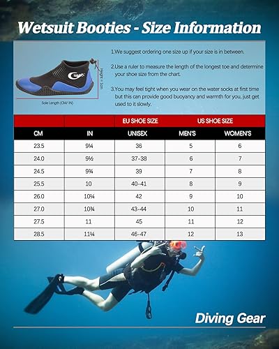 Miniatura 6 de Botas de buceo de neopreno, botas de buceo, surf, para hombres y mujeres, 0.118 in, botas de vela con suela de goma antideslizante de alta calidad