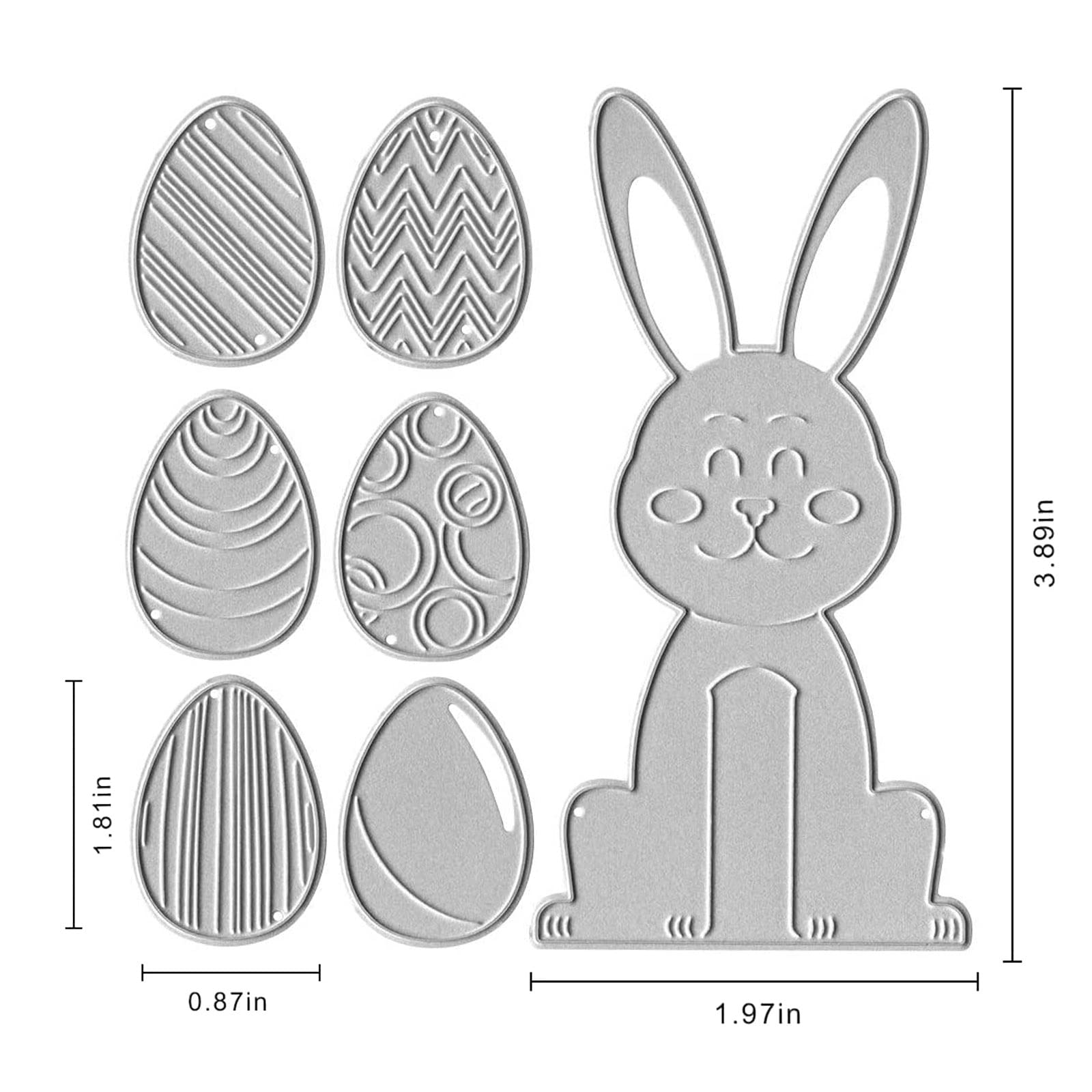 Matrices De Découpe Lapin De Pâques - 2 Pièces En Acier Carbone - Pour Scrapbooking, Cartes Et Artisanat