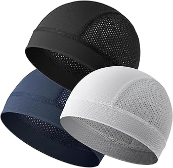 3PCS Breathable Skull Cap,Cooling Cycling Beanies Helmet Liner for Men