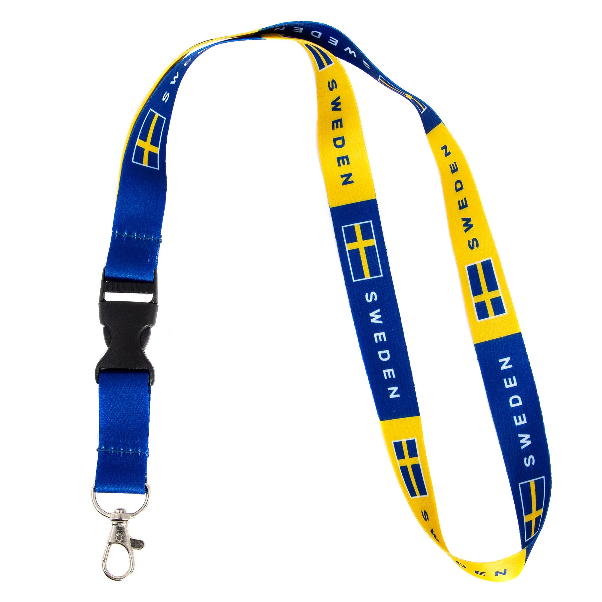 Country of Sweden Flag Lanyard for Keys Keychain Souvenir Swedish