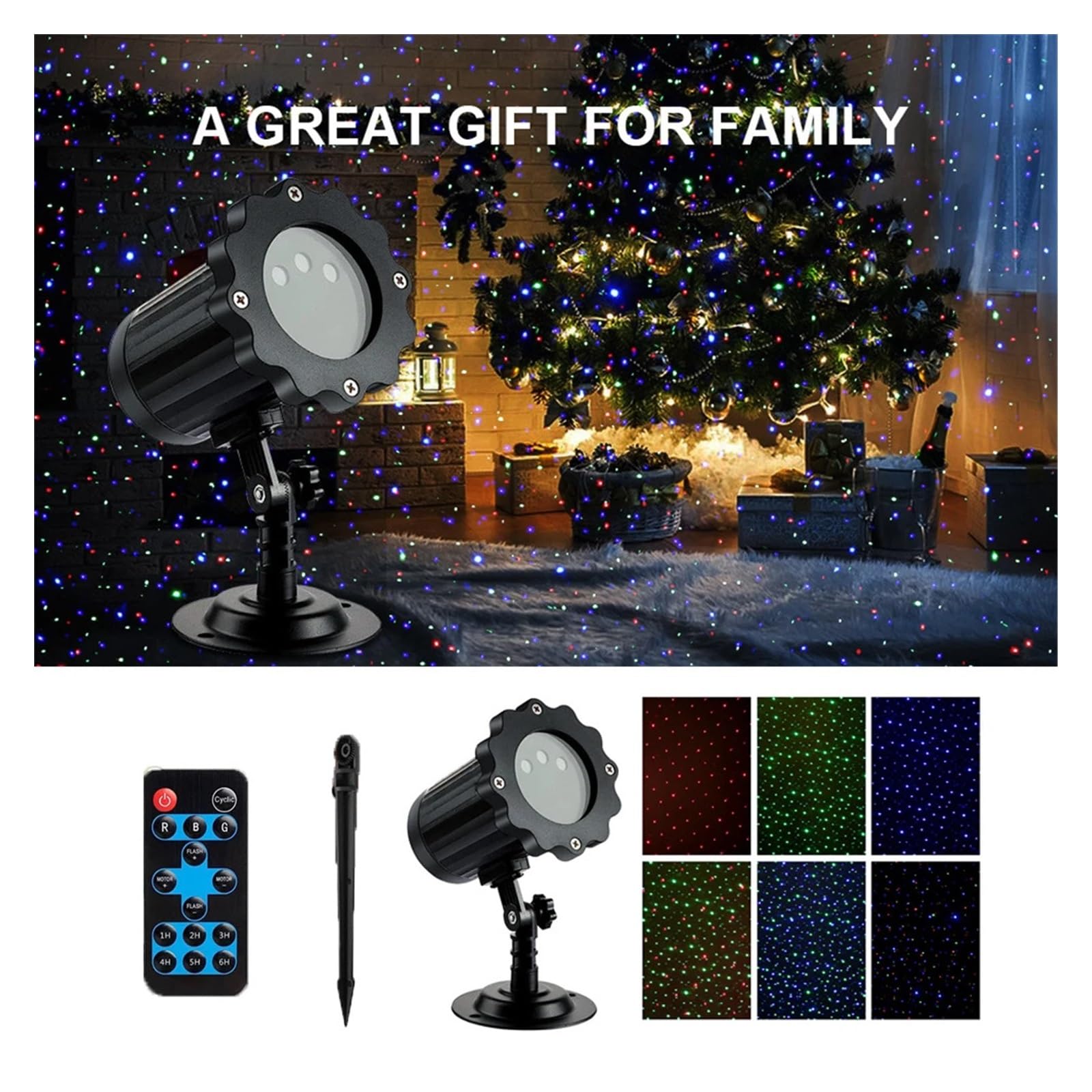 Projecteur de Noël extérieur, Projecteur LED D'extérieur avec Projecteur D'étoiles Et De Ciel Étoilé, Lumière De Noël, Lumière De Paysage, De Jardin, De Fête, De Scène Disco