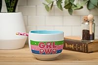 Vista 8 de Silver Buffalo The Powerpuff Girls Girl Power Featuring Blossom, Bubbles, and Buttercup Ceramic Ramen Noodle Rice Bowl with Chopsticks, Microwave