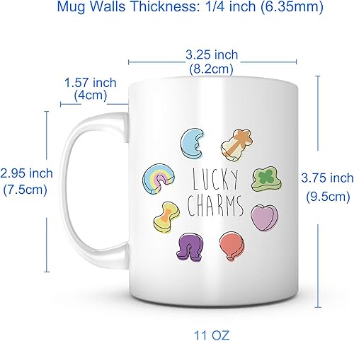 Miniatura 5 de Lucky Charms - Taza de cerámica blanca de 11 onzas, regalo de cumpleaños para él, ella, hombres, mujeres, marido, esposa, novio, novia, mamá, papá,