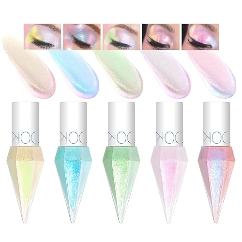 HOSAILY 5 Colors Liquid Glitter Eyeshadow Set, Chameleon Metallic Shimmer