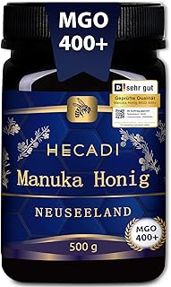 Hecadi® Manuka Honig 400+ MGO 500g XXL Monofloral Honig aus Neuseeland 100% Pur mit zertifiziertem und Garantiertem Inhalt von MGO