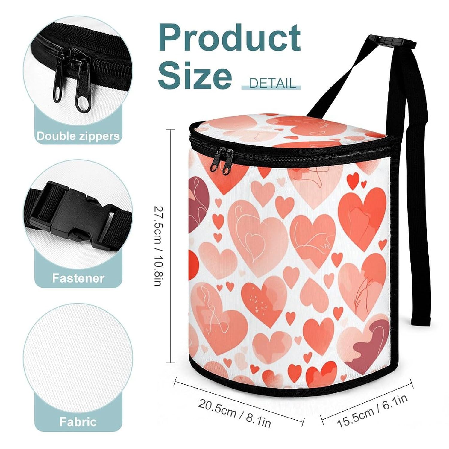 Hand Drawn Heart Car Trash Can Car Trash Bin Car Garbage Can Trash Can for Car Car Trash Bag Car Trash Can for Women Men Car Garbage Bag Truck Trash Can Garbage Can for Car