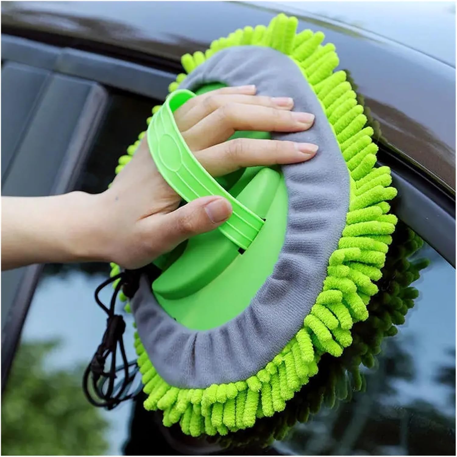 Car Washing Mop Cleaning Brush Retractable Long Handle Cleaning Mop Car Cleaning Tool Without Leaving Any Marks(1pcs and ReplaceHead)