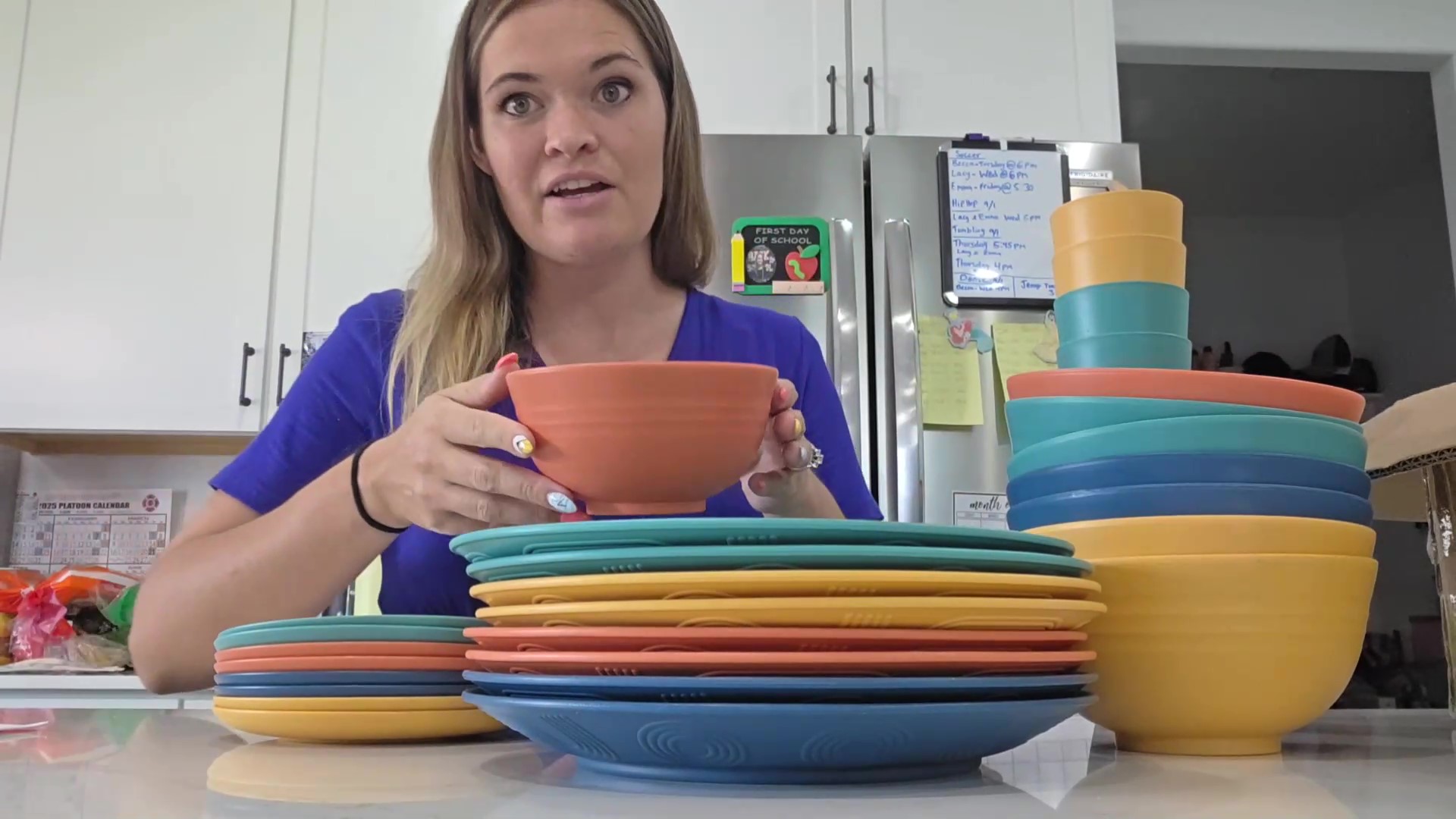 Amazon.com: BUSOKIP Wheat Straw Dinnerware Sets 40 PCS| Plates and