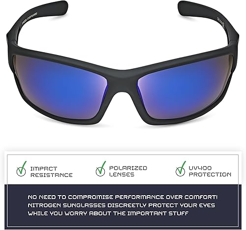 Miniatura 3 de Nitrogen Gafas de sol deportivas polarizadas envolventes para hombres y mujeres, UV400, para conducir, pescar, correr, gafas de sol