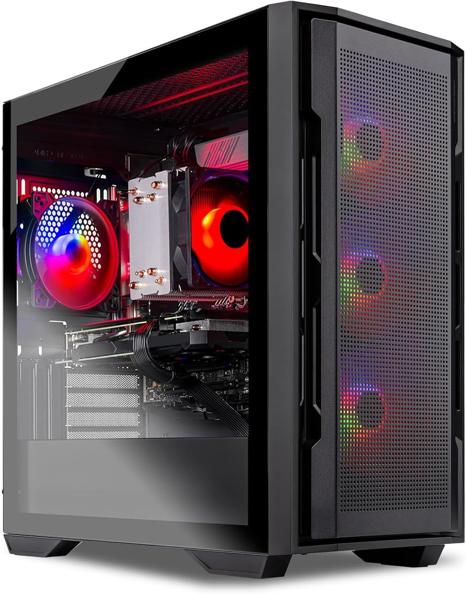 PC para juegos Rampage, Intel i5 14400F 2,5 GHz, NVIDIA RTX 5070 12 GB VRAM, 1 TB Gen4 NVMe SSD, 24 GB DDR5 RAM 6000, 850 W Gold ATX 3 PSU, Wi-Fi 5, Windows 11, escritorio