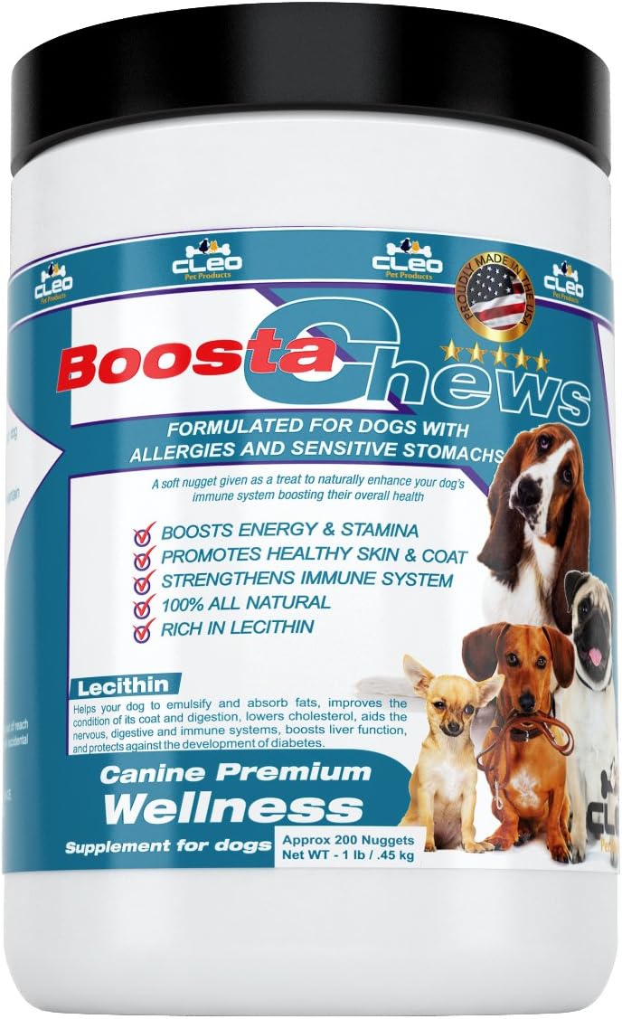 Nutritional Supplements for Dogs - Cleo BoostaChews The All-in-one Complete Dietary Vitamins and Minerals Chews to Enhance Overall Wellness of Small to Medium Canines: 1 Lb Tub (Approx 200 Nuggets)