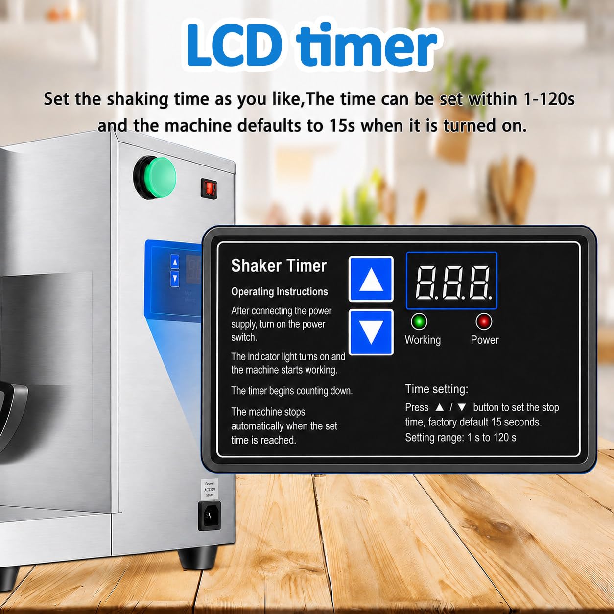 Shaker per Bubble Tea e Cocktail 400 Giri/min con Timer