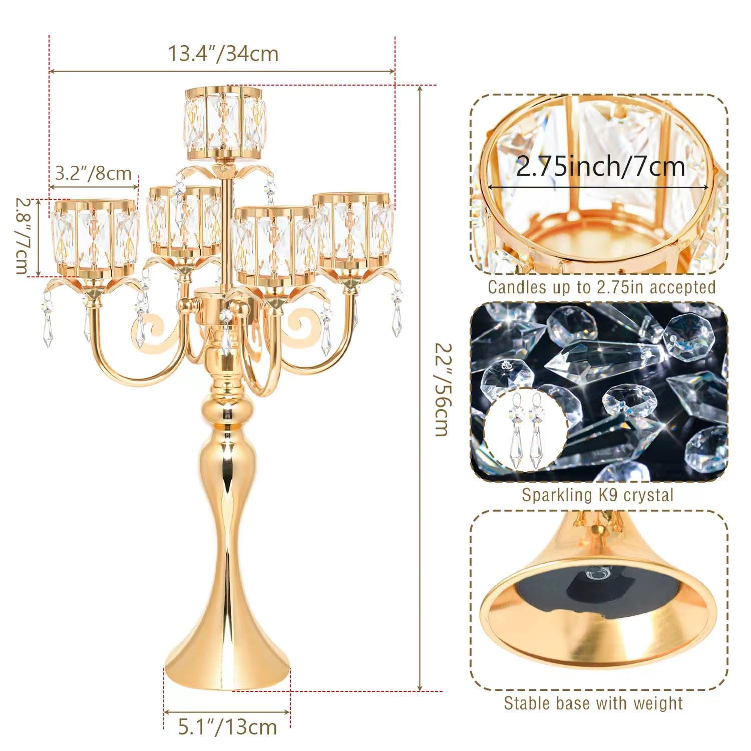 2 Arm Candle Holders: Home Dining Table Centerpieces, Wedding