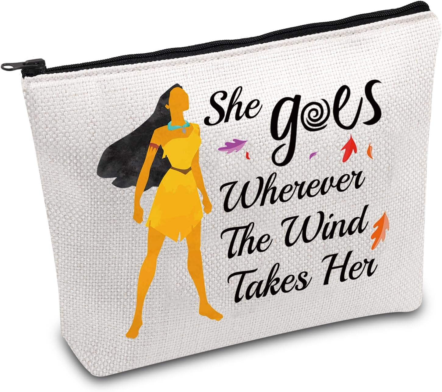 Indian Princess Cosmetic Bag Magic Kingd*m Trip Gift Princess Makeup Bag Fairy Tale Fans Gifts (She Goes)