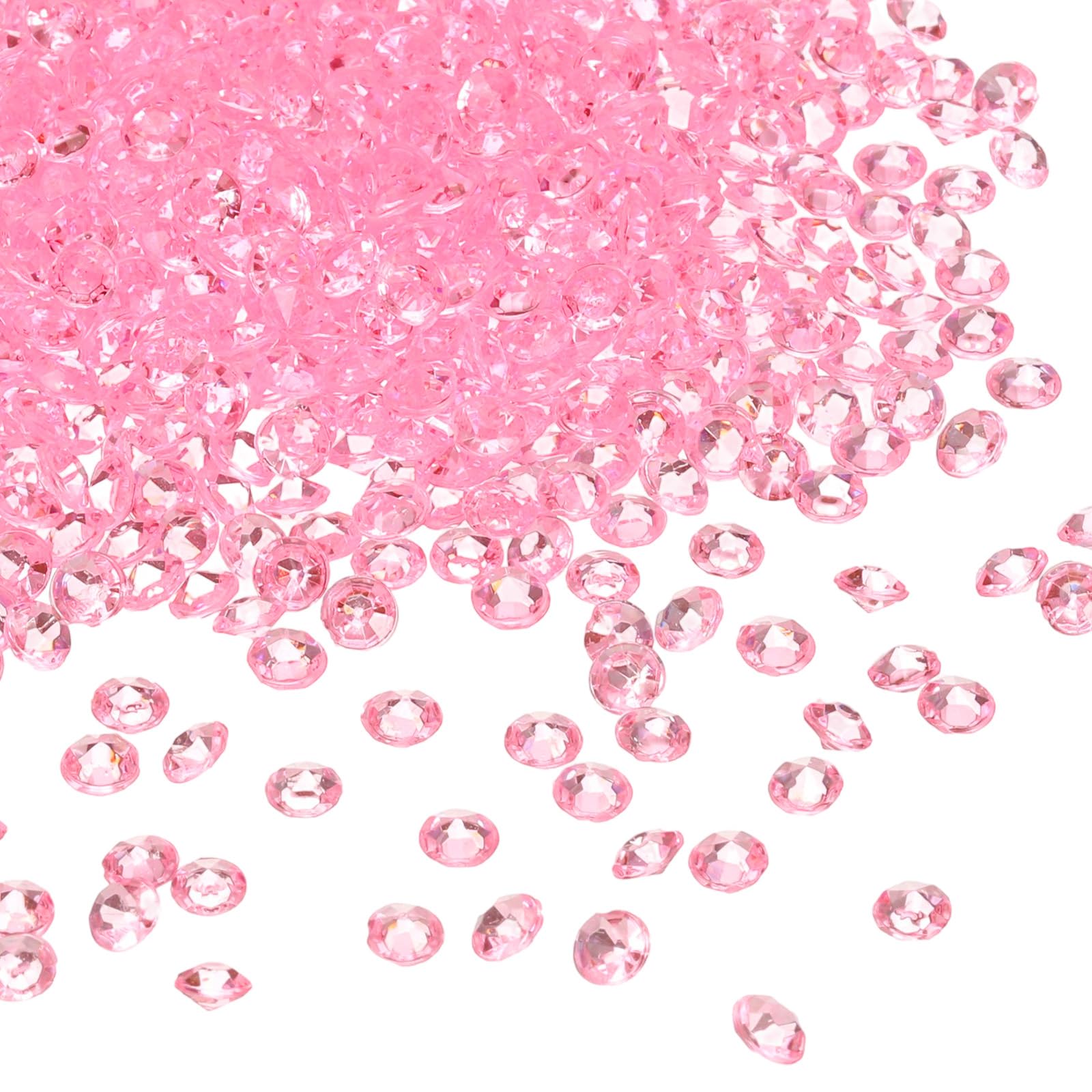 sourcing map 5000Pcs Wedding Table Scatter Confetti Fake Crystals Acrylic Diamonds Rhinestones Vase Fillers Gems for Crafts,Table Centerpiece Decor, Bridal Shower Party (Light Pink, 4.5mm)