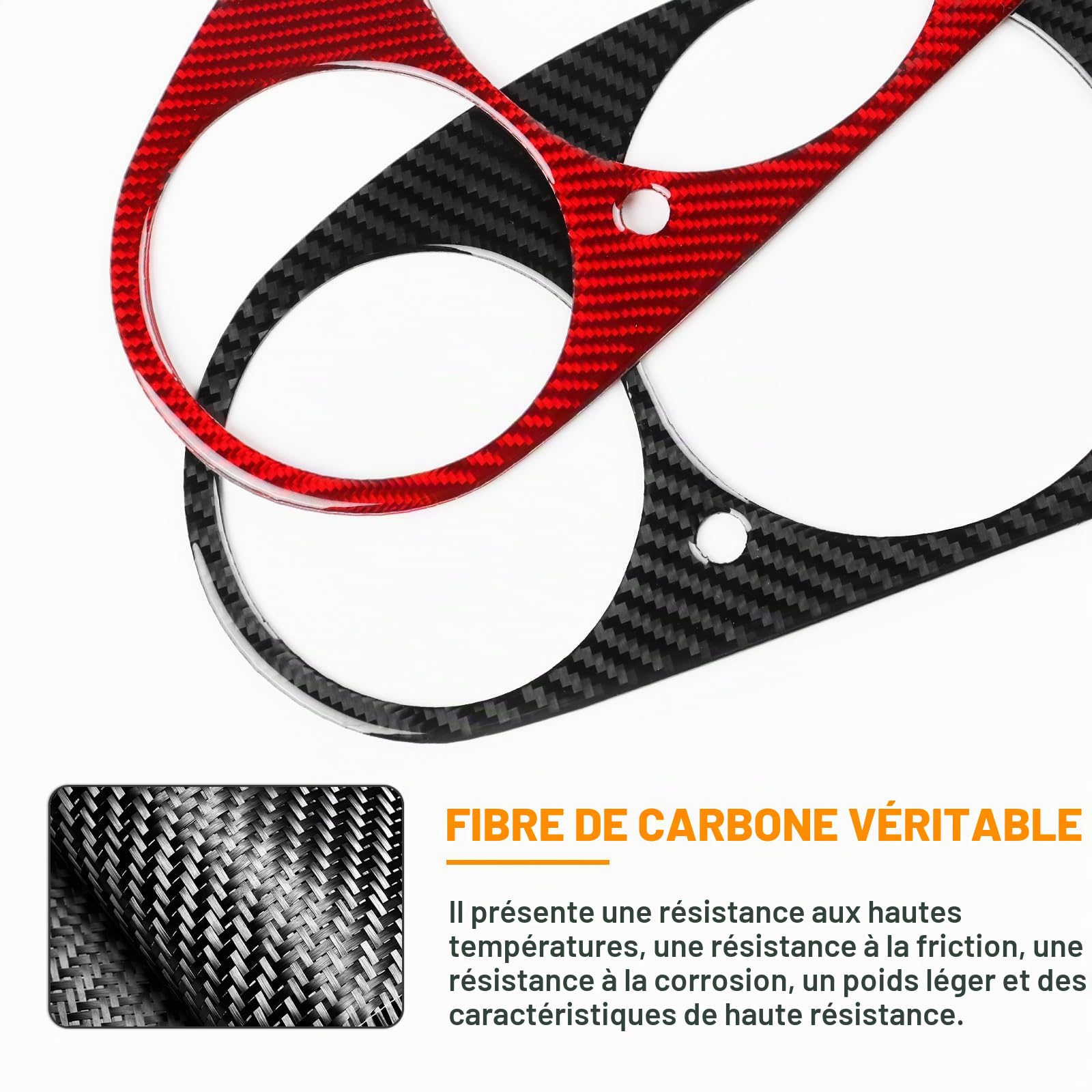 KUNGKIC pour MERCEDES-Benz SLK R170 1996-2003 Fibre de Carbone Voiture Tableau de bord Cadre Compteur de Vitesse Autocollants Compteur de Vitesse Accessoires Intérieurs Décoratifs, Cadeau (Noir)