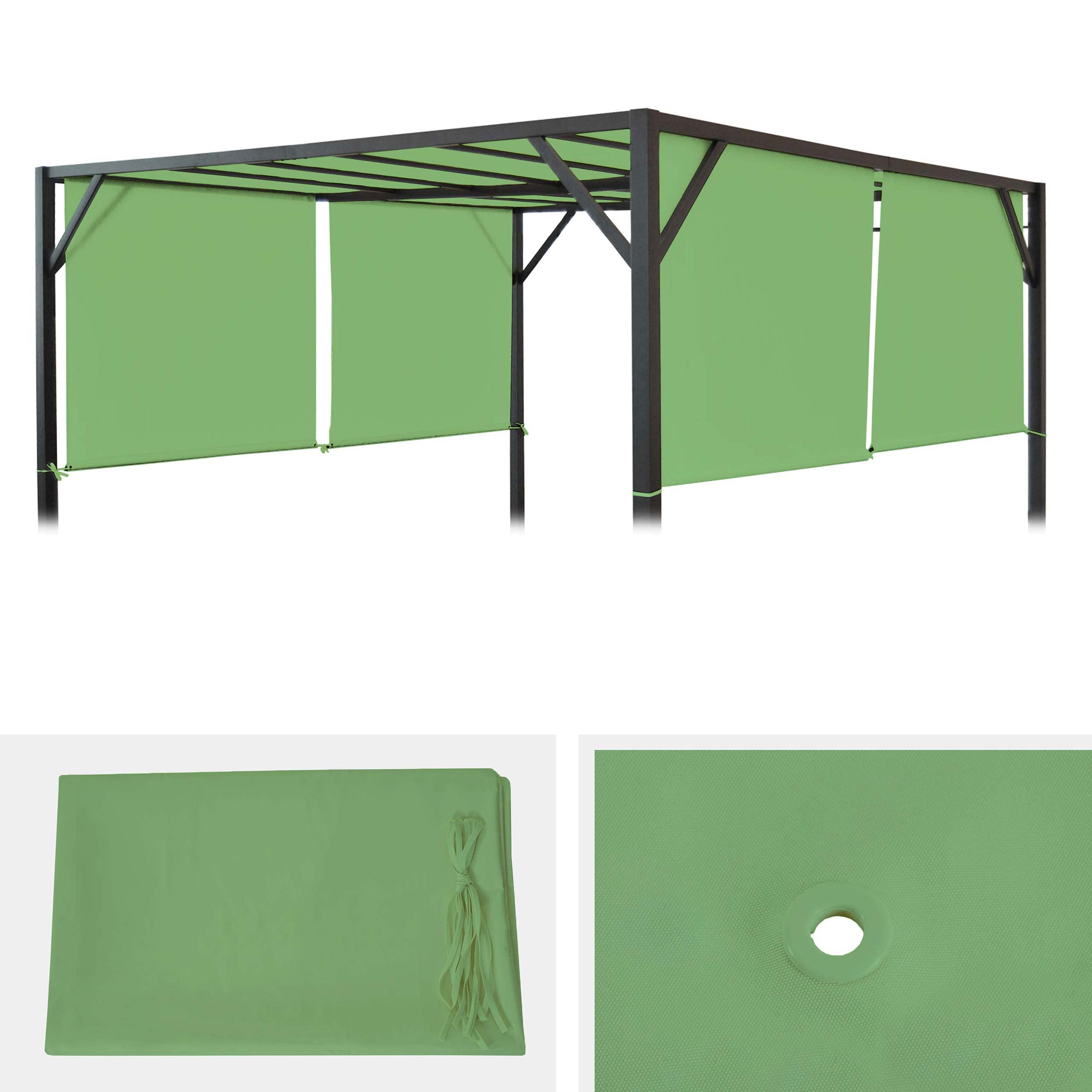 Ersatzbezug für Dach Pergola Pavillon Baia 4x4m - grün