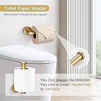 Vista 4 de TQKAG 5 Piece Bathroom Accessories Set Brushed Gold Bathroom Hardware Set 23.6 Inch Bath Towel Bar Set SUS304 Stainless Steel Towel Rack Set