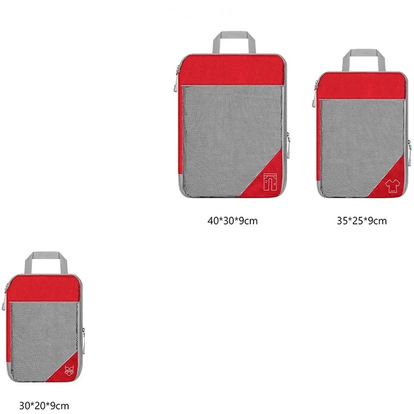 3 cubi di imballaggio compressi da viaggio con borsa for scarpe, organizer visivo for bagagli, portatili per Vestiti, Scarpe, Cosmetici(Gray)