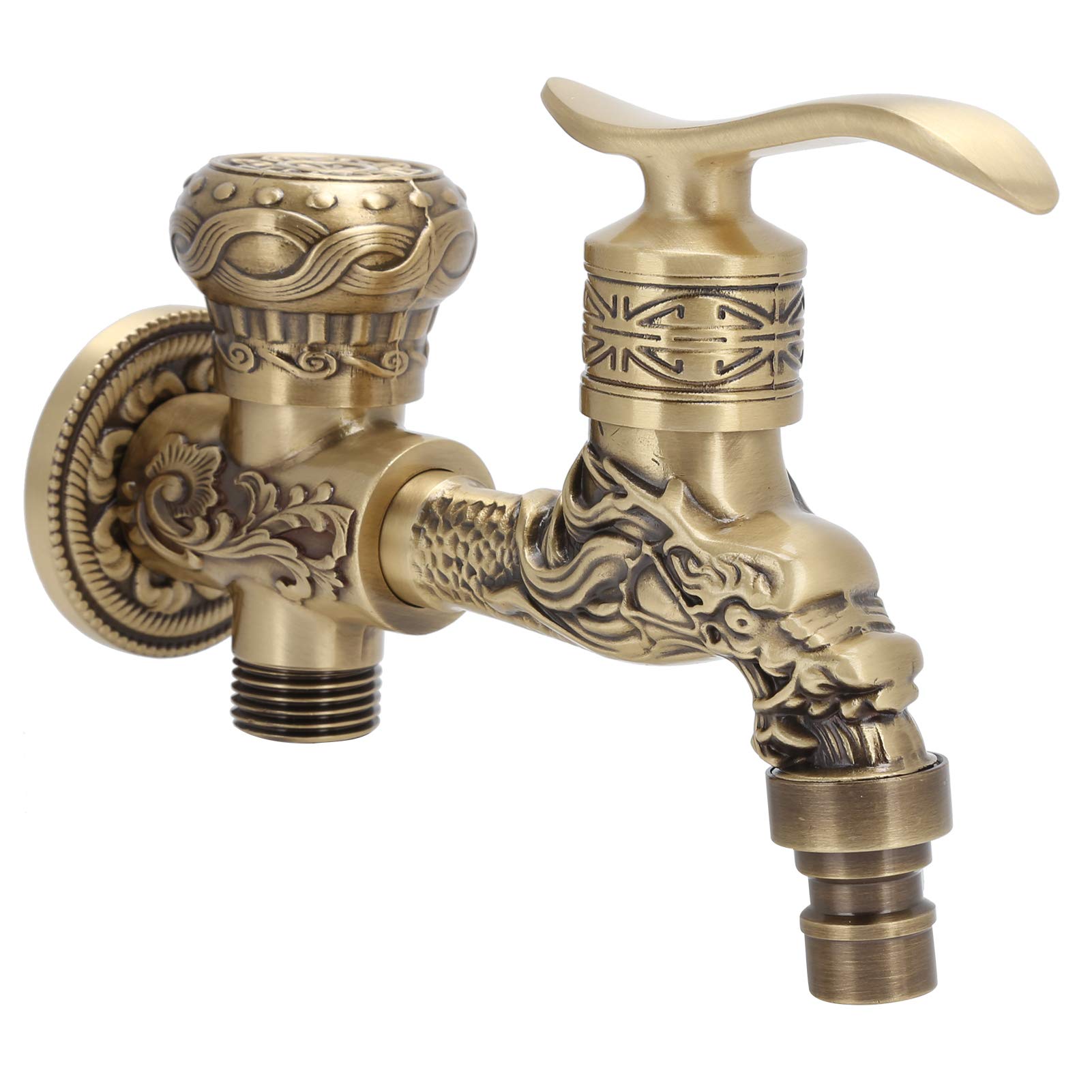 Robinet d'eau à Montage Mural Laiton Massif Antique G1/2 Robinet de Machine à Laver Cuisine Salle Bain Évier Bassin Robinet d'eau Simple Robinet Tuyau de Jardin Extérieur
