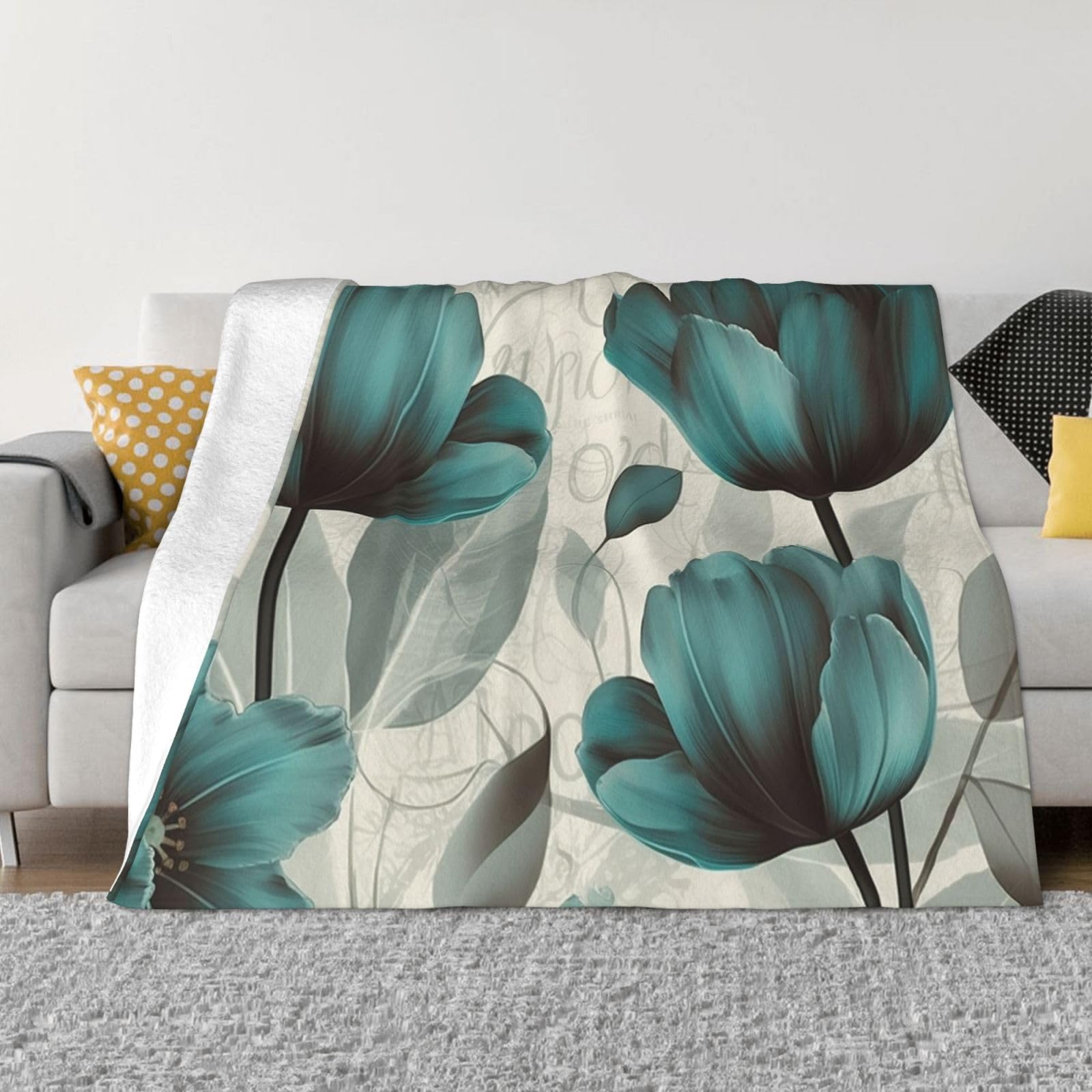 Couverture polaire anti-froid en flanelle légère bleu sarcelle pour nuits fraîches