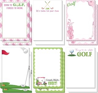 Ctosree 12 Pcs Funny Sport Sticky Notes Paper Memo Notepads, Golf