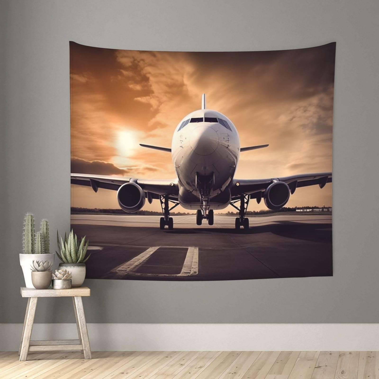FodPand Airplane Tapestry for Bedroom Aesthetic, Wall Hanging Tapestries Art Decor Backdrop Wall Tapestry for Dorm Living Room Funny Poster Party Banner Background 51" X 60"