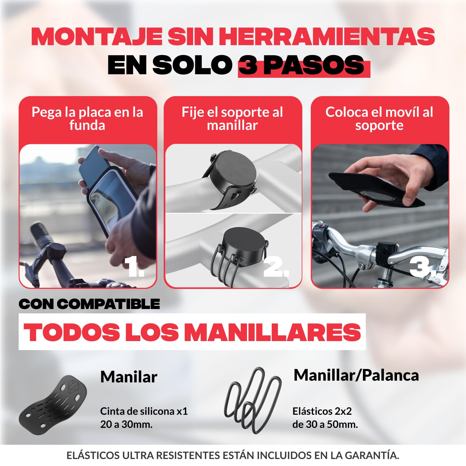 Shapeheart Soporte Teléfono Bicicleta Magnético - Funda Impermeable Táctil XL - Fijación Manillar Universal para MTB, Patinete Eléctrico - Carcasa Móvil Extraíble - Instalación Rápida y Estable