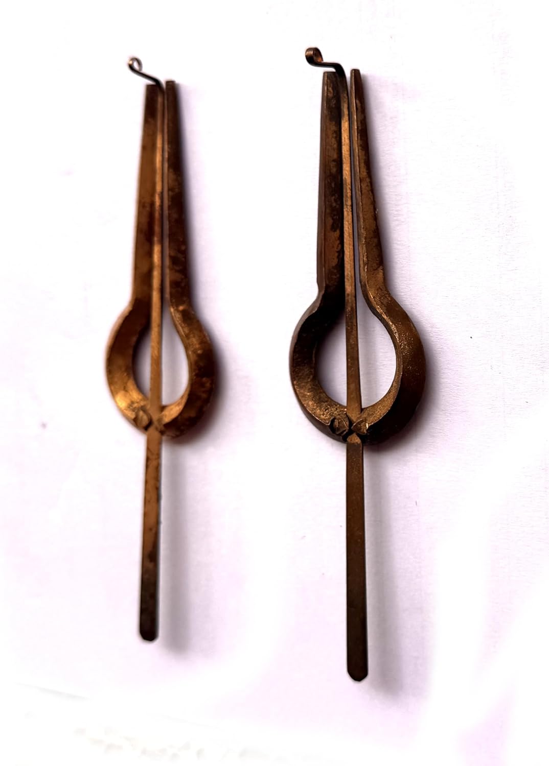 2 Indian Morchang tuned to "A" & "G#" Bass Scale jawharp with patina polish