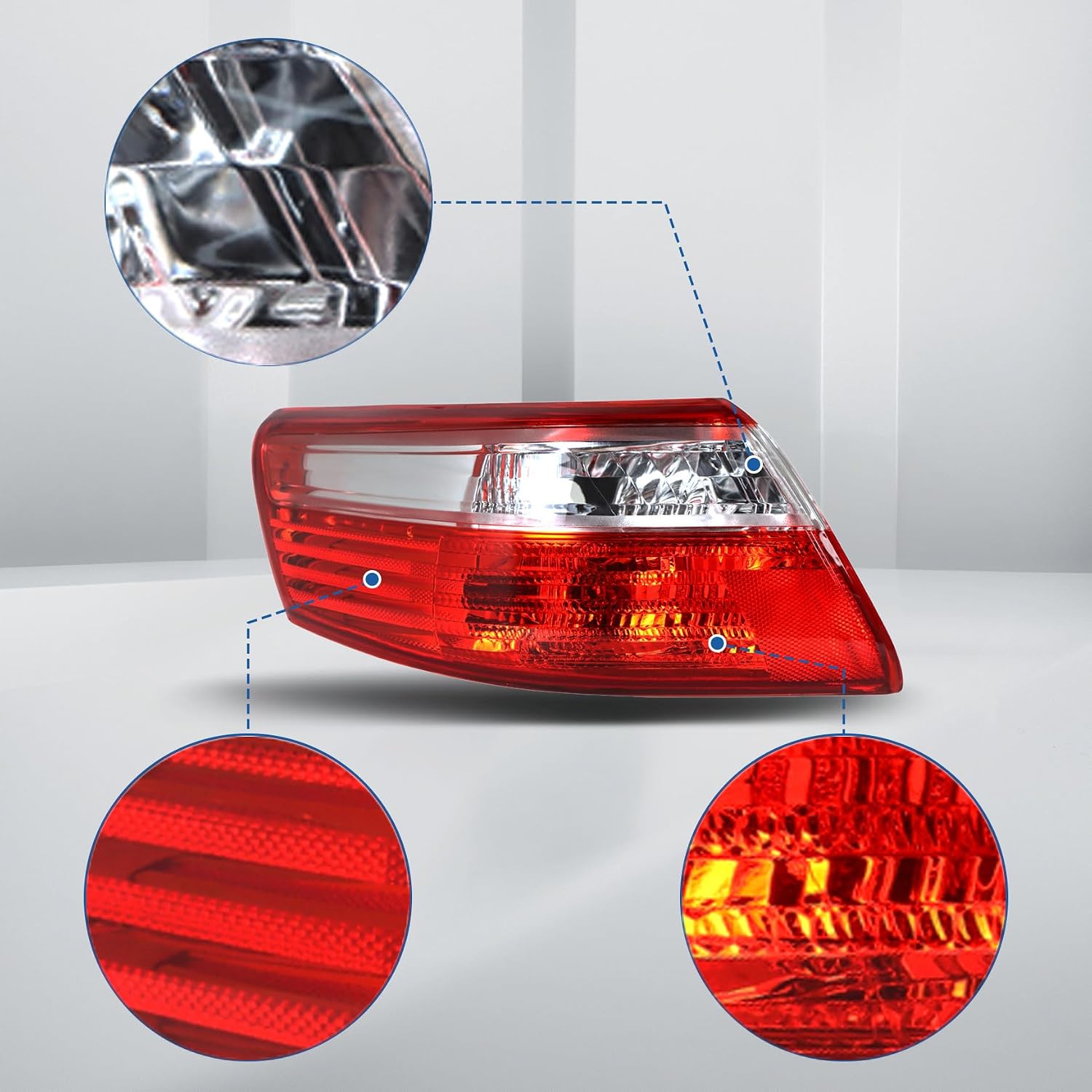 Silscvtt Driver Side Tail Light Assembly Replacement for 2007 2008 2009 Toyota Camry Left Rear Brake Tail Lamp 8156133460 TO2818131