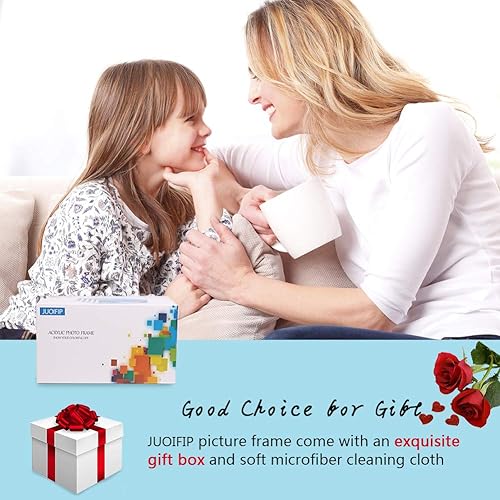 Miniatura 7 de JUOIFIP Paquete de 2 marcos de fotos flotantes de acrílico de 8.5 x 11 pulgadas para montaje en pared, marco de fotos magnético transparente para