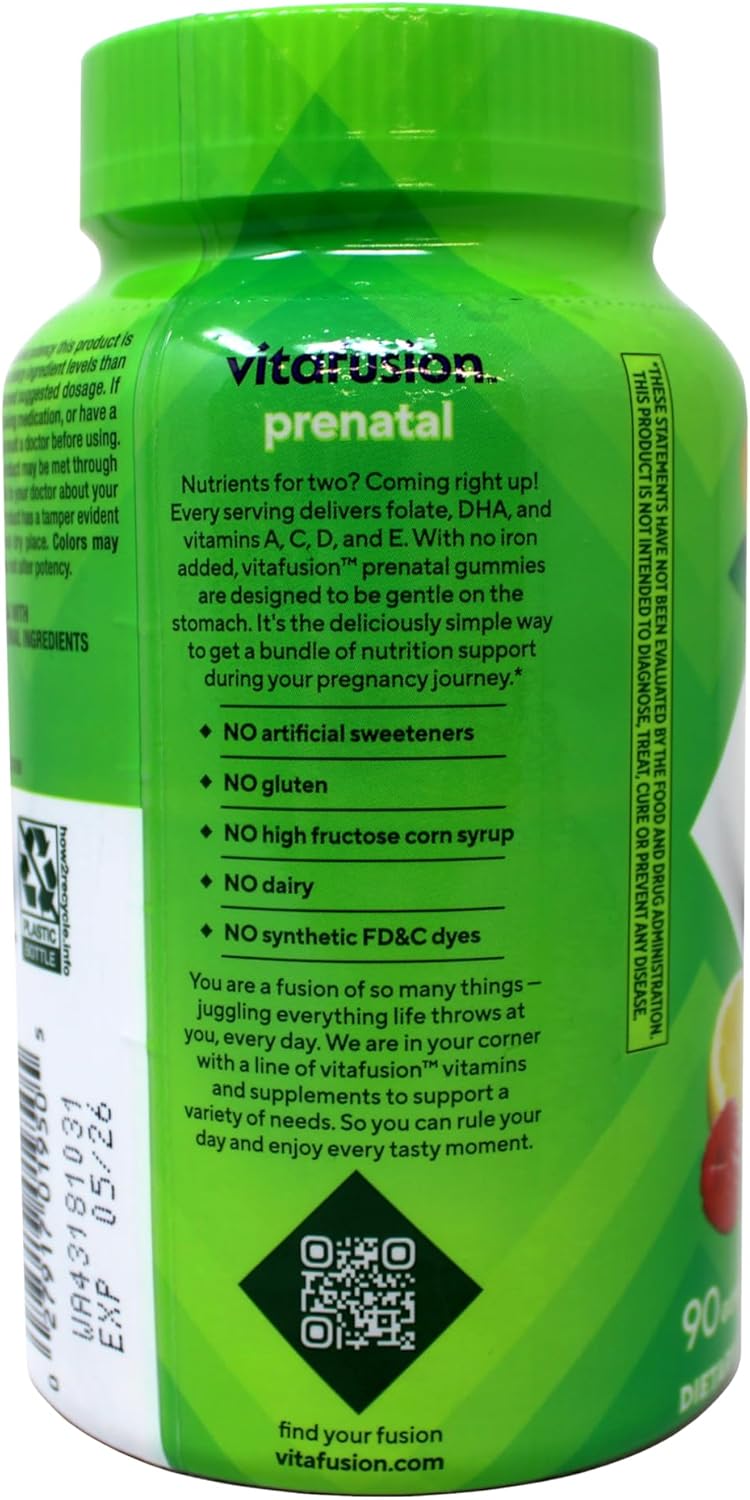Vitafusion Prenatal Dha And Folic Acid Gummy Vitamins, 90 each by Vitafusion (Pack of 3)