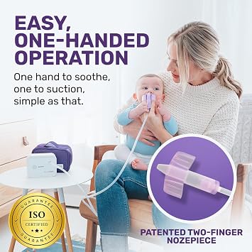 Dr. Noze Best NozeBot Electric Baby Nasal Aspirator - Designed by a Pediatric ENT for Safe, Gentle Congestion Relief - Rechargeable, Portable & Easy to Clean Nose Sucker for Infants and Toddlers
